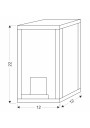 Kinkiet zewnętrzny E27 1xE27 czarny 12 cm - wymiary produktu
