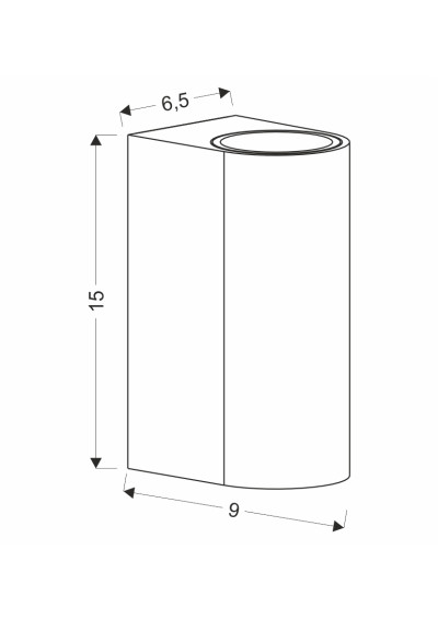 Kinkiet zewnętrzny Gu10 2xGU10 czarny 9 cm - wymiary produktu