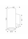 Gu10 outdoor wall light 2xGU10 black 10 cm - product dimensions
