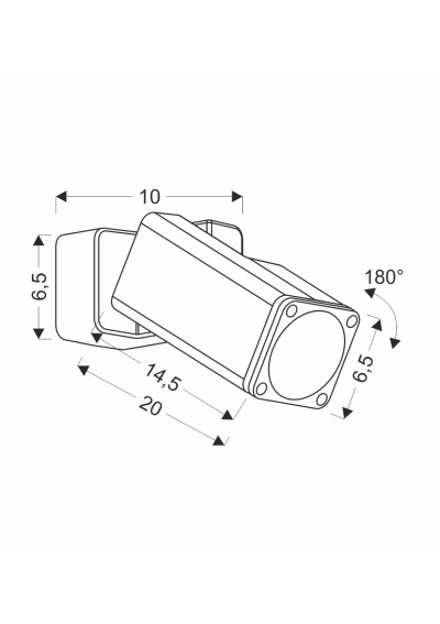 Kinkiet zewnętrzny Gu10 1xGU10 czarny 6,5 cm - wymiary produktu