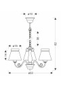 Rozano pendant light 3xE27 biało red 53 cm - product dimensions