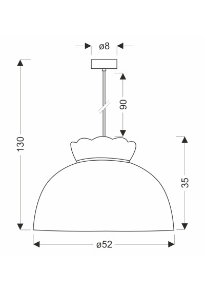 Rozano pendant light 1xE27 biało red 52 cm - product dimensions
