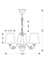 Lampa wisząca Firez 3xE27 biało szary 53 cm - wymiary produktu