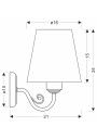Firez wall light 1xE27 biało grey 20 cm - product dimensions