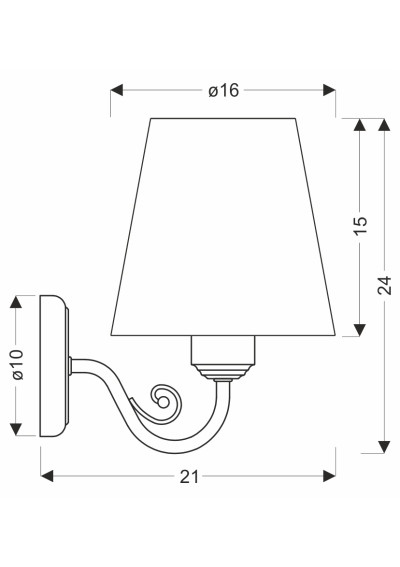 Lampa ścienna Firez 1xE27 biało szary 20 cm - wymiary produktu