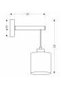 E27 wall light 1xE27 black 23 cm - product dimensions
