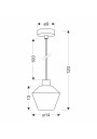 E14 pendant light 1xE14 black / gold 14 cm - product dimensions