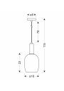 Lampa wisząca Wolken 1xE27 biało czarny 18 cm - wymiary produktu