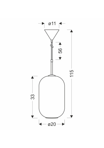 Cresto pendant light 1xE27 biało gold 20 cm - product dimensions