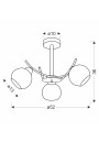 Amos pendant light 3xE27 gold 52 cm - product dimensions