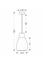 Moldo pendant light 1xE27 black 12 cm - product dimensions
