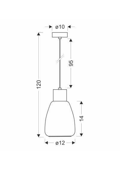 Lampa wisząca Moldo 1xE27 czarny 12 cm - wymiary produktu