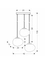 Stones pendant light 3xE27 black and white 42 cm