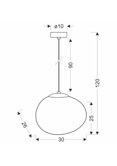 Lampa wisząca Stones 1xE27 biało czarny 30 cm
