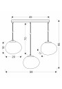 Lampa wisząca Stones 3xE27 biało czarny 58 cm - wymiary produktu