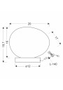 Lampa stołowa Stones 1xE27 biało czarny 20 cm - wymiary produktu