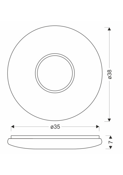 Uran ceiling light 24 W LED 4000 K white 38 cm - product dimensions
