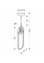 Lampa wisząca Lacrima 15 W LED 3000 K czarny 10 cm - wymiary produktu