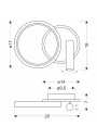 Lampa ścienna Monet 13 W LED 3000 K czarny 28 cm - wymiary produktu