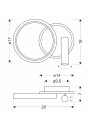 Lampa ścienna Monet 13 W LED 3000 K złoty 28 cm - wymiary produktu