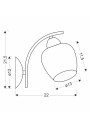 Merra wall light 1xE27 black 22 cm - product dimensions