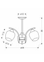 Merra pendant light 3xE27 black 48 cm - product dimensions