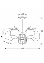 Lampa wisząca Merra 5xE27 czarny 48 cm - wymiary produktu