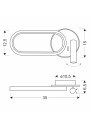 Lampa ścienna Monet 13 W LED 3000 K złoty 35 cm - wymiary produktu
