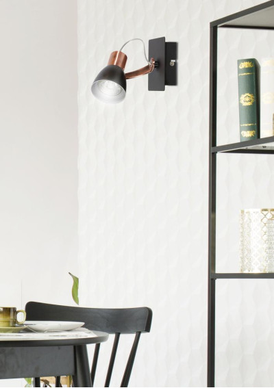 Markus wall light GU10 copper / black 10 cm