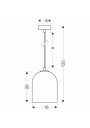 G9 pendant light 1xG9 smoked 16 cm - product dimensions