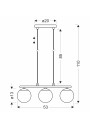 E14 pendant light 3xE14 white 48 cm - product dimensions