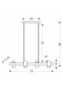 Gu10 pendant light 4xGU10 white 75 cm - product dimensions