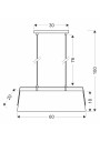 E27 pendant light 2xE27 żółty 60 cm - product dimensions