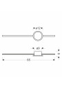 Batuta wall light 12 W LED 3000 K patynowy 65 cm - product dimensions