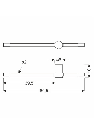 Batuta wall light 14 W LED 3000 K patynowy 60,5 cm - product dimensions