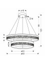 Frozi pendant light 38 W LED 3000 K black 60 cm - product dimensions