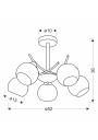 Lampa wisząca Amos 5xE27 chromowy 52 cm - wymiary produktu