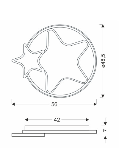 Lampa sufitowa Astre 36 W LED 3000 K brązowy 56 cm - wymiary produktu