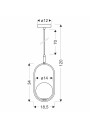 Cordel pendant light 1xG9 black 18,5 cm - product dimensions