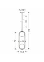Lampa wisząca Cordel 2xG9 czarny matowy 18,5 cm - wymiary produktu