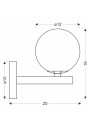 Lampa ścienna G9 1xG9 czarny 20 cm - wymiary produktu