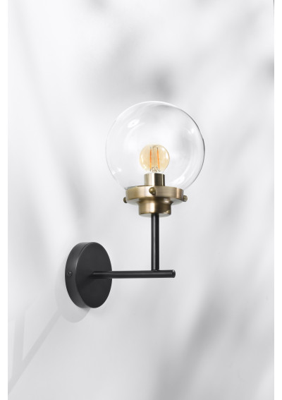 Lens wall light 1xE14 black / patyna mat, klosz clear 19,5 cm - product image 2