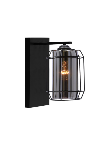 Jonera wall light 1xE27 black, klosz smoked 25 cm - product image 3