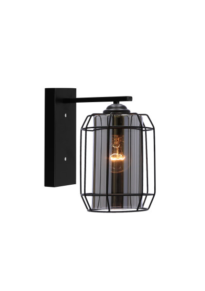 Jonera wall light 1xE27 black, klosz smoked 23 cm - product image 2