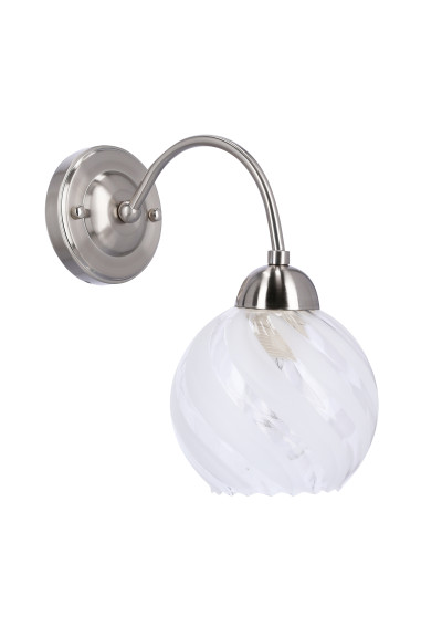 Baida wall light 1xE27 satynowy, klosz matowo transparent 25 cm