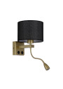 Lampa ścienna Polo 3000 K czarny + złoty 18 cm