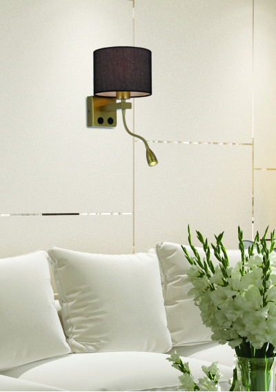 Polo wall light 3000 K black / gold 18 cm - product image 2