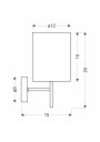Kinkiet Yan E14 patynowy 12 cm - wymiary produktu