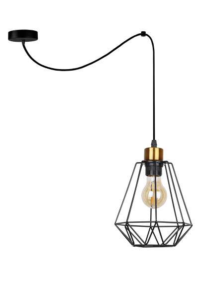 Primo pendant light 1xE27 black / gold 100 cm