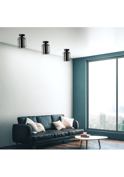 Jonera ceiling light 1xE27 black, klosz smoked 15 cm - product image 1
